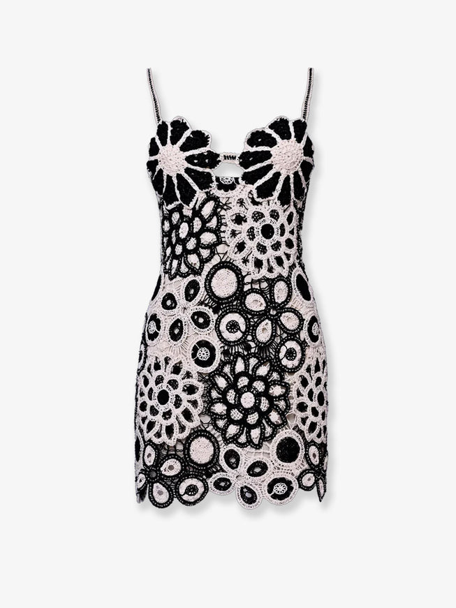 Patbo Crochet Mini Dress Blackwhite