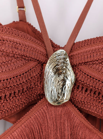 Patbo Amethyst Fringed Dress