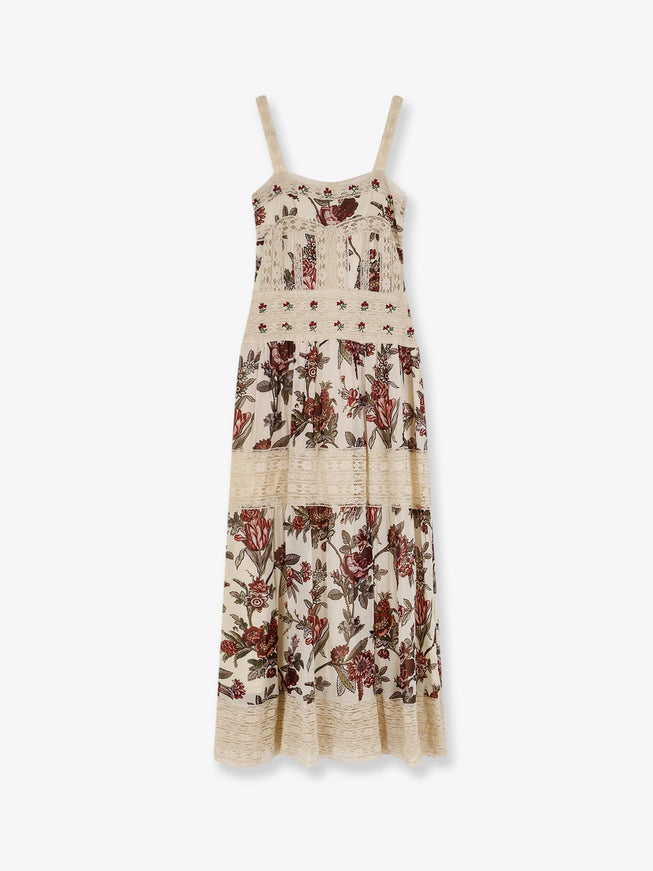 Philippa 1970 Nelia Multicolor Viscose Dress Beige