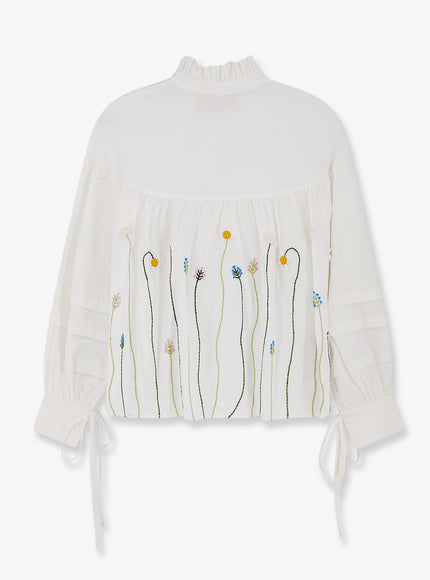 Philippa 1970 Valentina Cotton Shirt With Multicolor Embroidery