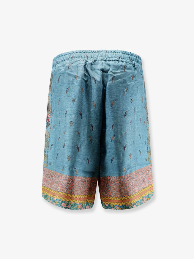 Pierre-Louis Mascia Silk Bermuda Shorts With Floral Print