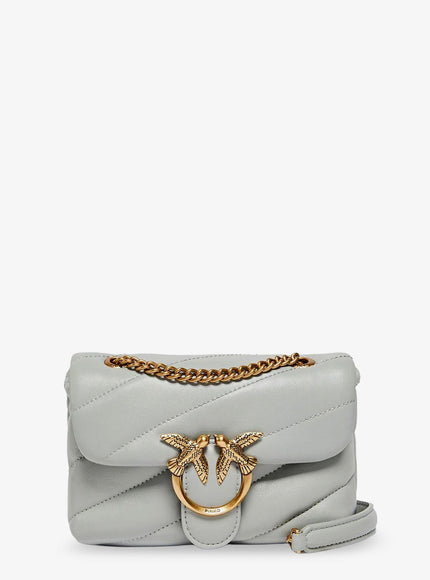 Pinko Baby Love Puff Leather Crossbody Bag Uni Grigio