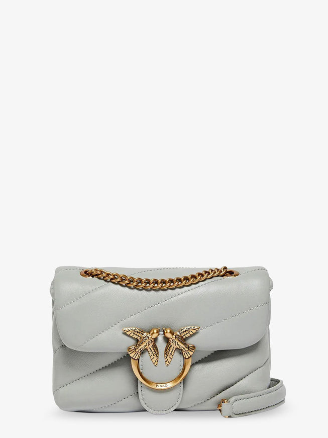 Pinko Baby Love Puff Leather Crossbody Bag Uni Grigio