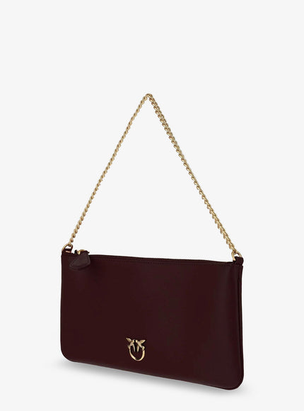 Pinko Horizontal Flat Leather Crossbody Bag