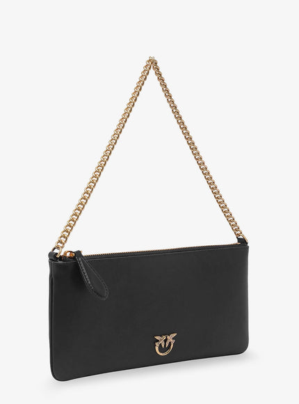 Pinko Horizontal Flat Leather Crossbody Bag