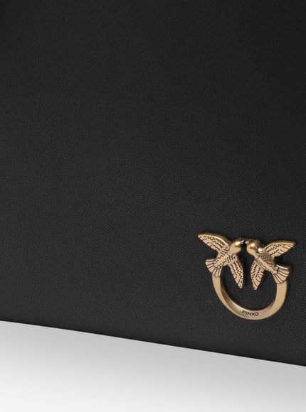 Pinko Horizontal Flat Leather Crossbody Bag