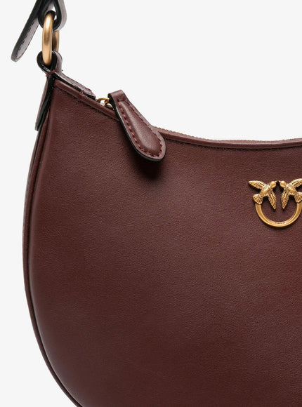 Pinko Half Moon Mini Leather Shoulder Bag
