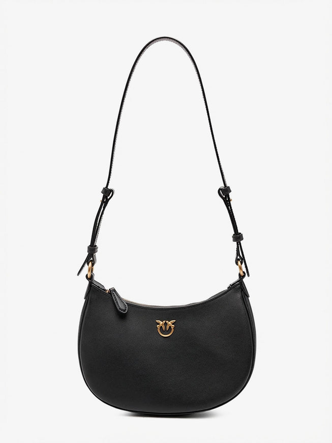 Pinko Half Moon Mini Leather Shoulder Bag Uni Nero
