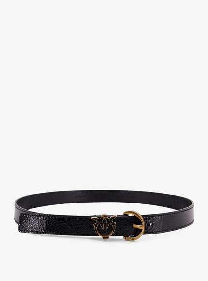 Pinko Tamboril Leather Belt Nero