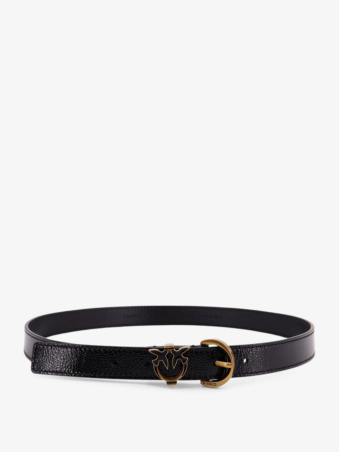 Pinko Tamboril Leather Belt Nero