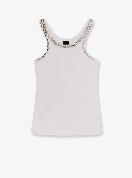 Pinko Coriandoli Cotton Tank Top Bianco
