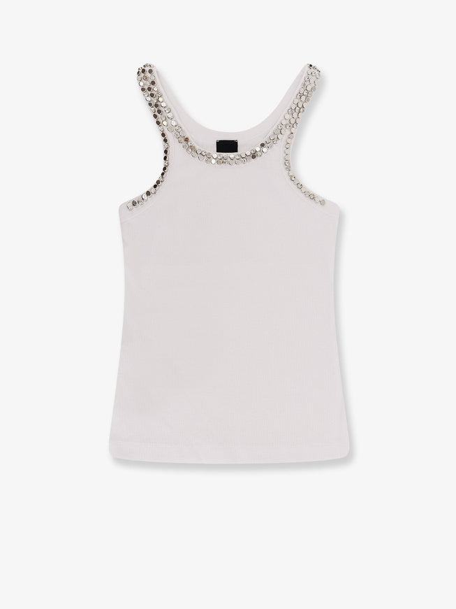 Pinko Coriandoli Cotton Tank Top Bianco