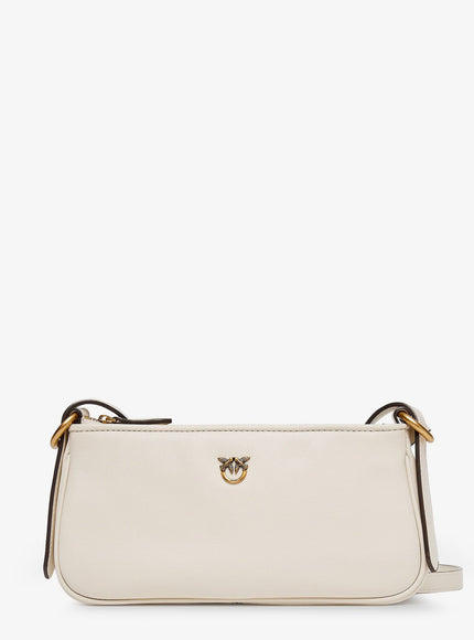 Pinko Mini Half Moon Leather Crossbody Bag Uni Bianco