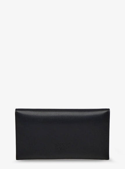 Pinko Leather Clutch Bag With Metal Love Birds Logo
