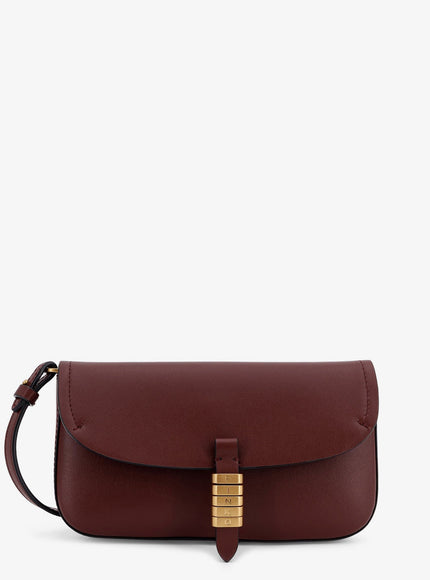Pinko Saddle Flat Leather Crossbody Bag Uni Burgundywine