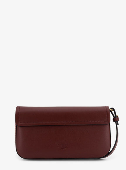 Pinko Saddle Flat Leather Crossbody Bag