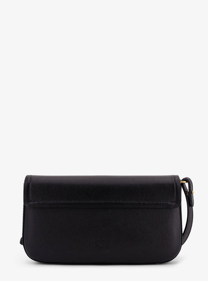 Pinko Saddle Flat Leather Crossbody Bag