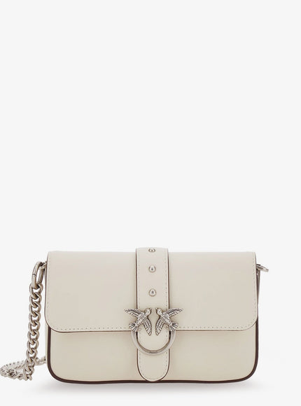 Pinko Baby Love Bag One Slouchy Leather Crossbody Bag Uni Bianco