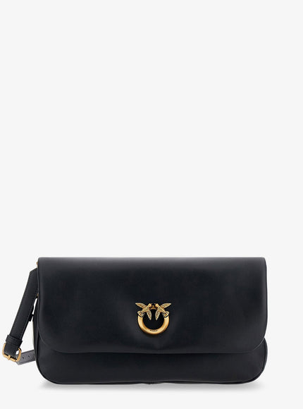 Pinko Soft Horizontal Leather Crossbody Bag Uni Nero