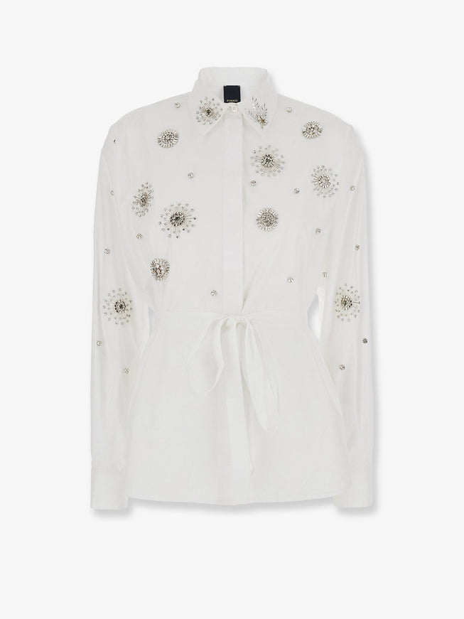 Pinko Carley Cotton Popeline Shirt Bianco