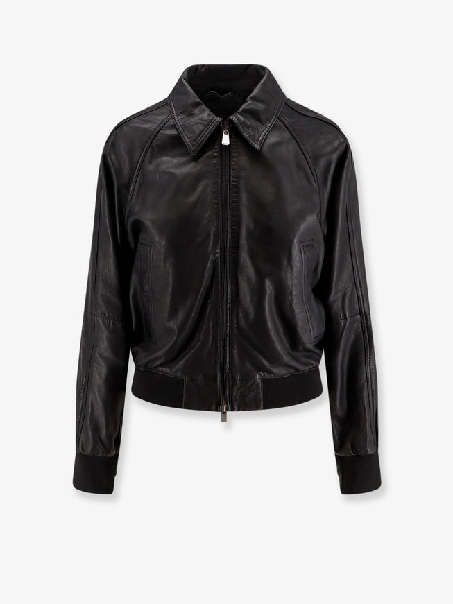Pinko Barbra Leather Jacket Nero