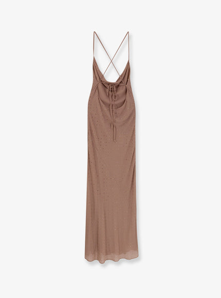 Pinko Farro Long Dress With Rhinestones