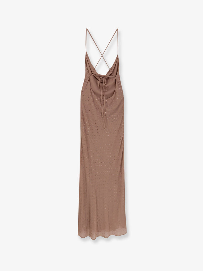 Pinko Farro Long Dress With Rhinestones