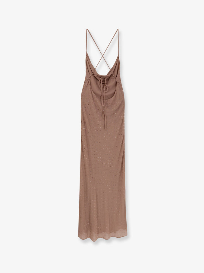Pinko Farro Long Dress With Rhinestones