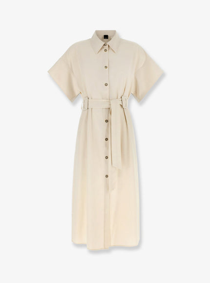 Pinko Alesha Chemisier Cotton Dress Beige
