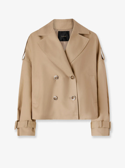Pinko Triscia Balloon Cotton Blend Trench Beige