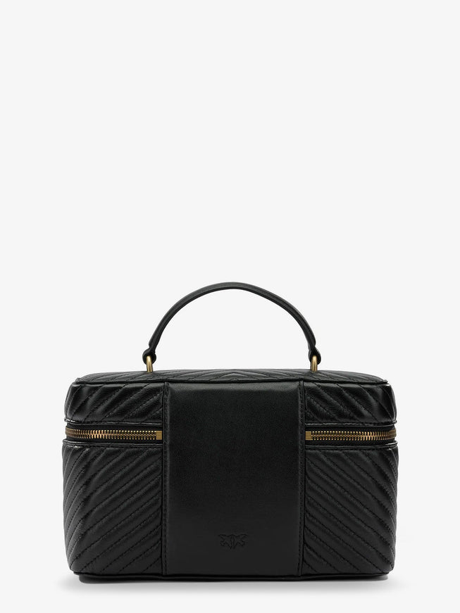 Pinko Leather Beauty Case With Metal Love Birds Logo