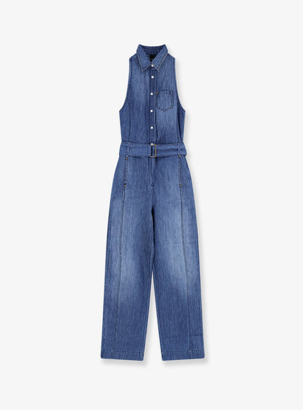 Pinko Visione Light Denim Jumpsuit Lavaggio Rinse