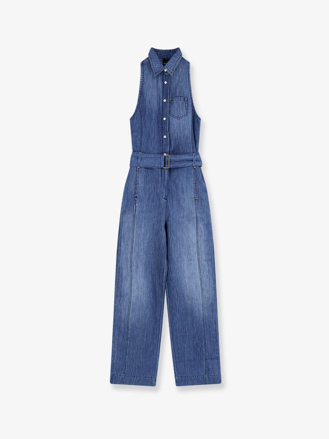 Pinko Visione Light Denim Jumpsuit Lavaggio Rinse