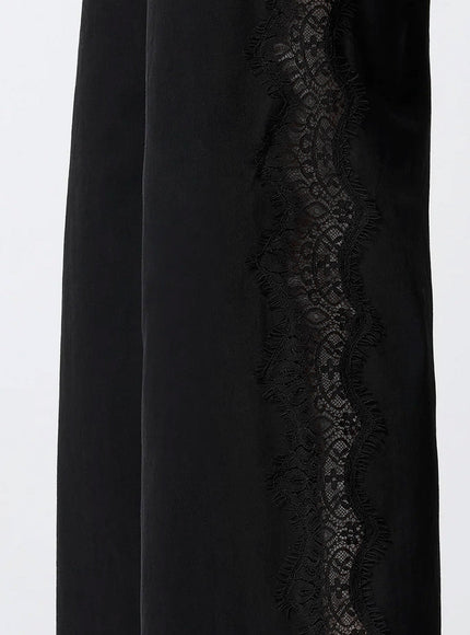 Pinko Denim Trousers With Lace Detail On The Side
