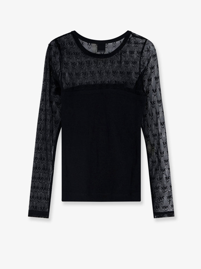 Pinko Love Birds Lace Jersey Sweater