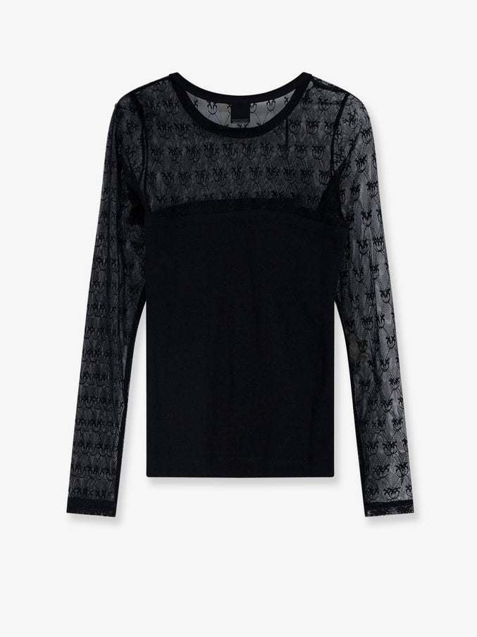 Pinko Love Birds Lace Jersey Sweater