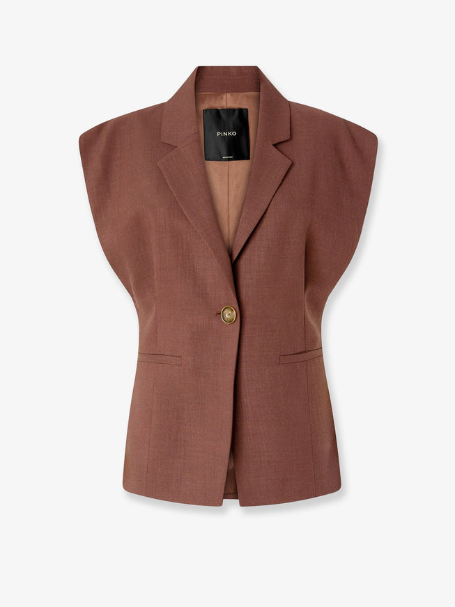 Pinko Floella Sleeveless Blazer Marrone