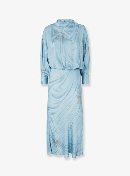 Pinko Aislin Viscose Dress Azzurro