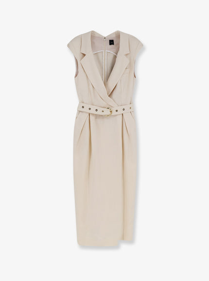 Pinko Amandine Viscose Dress Bianco