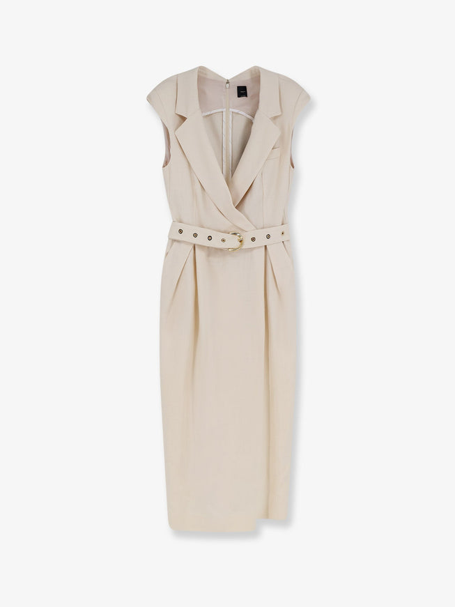 Pinko Amandine Viscose Dress Bianco