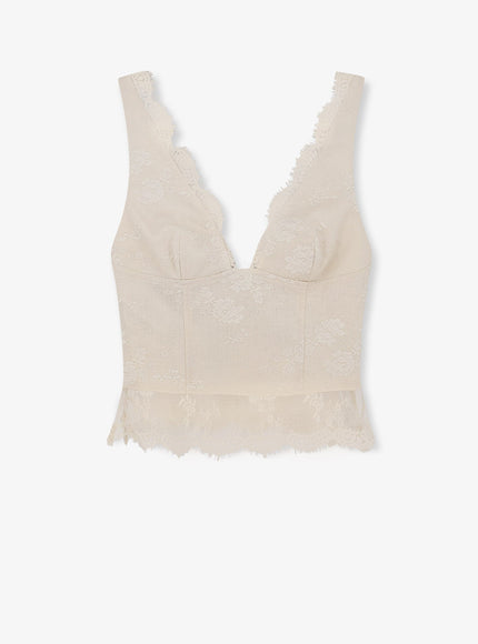 Pinko Janessa Linen Top Beige