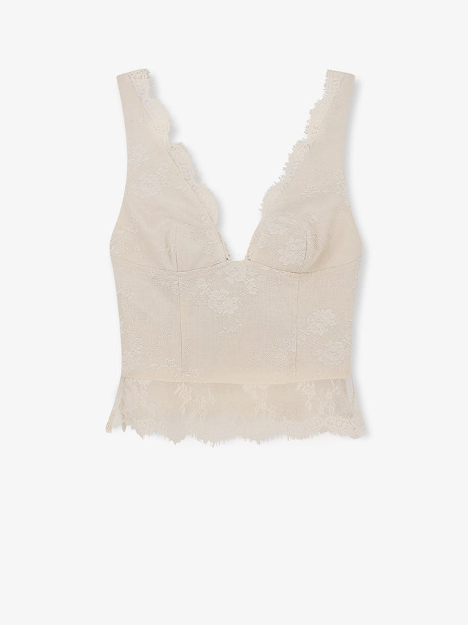 Pinko Janessa Linen Top Beige