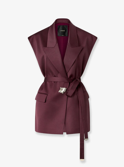 Pinko Melanzana Satin Blazer Bordeaux