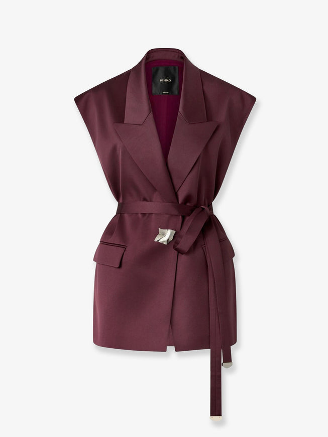 Pinko Melanzana Satin Blazer Bordeaux