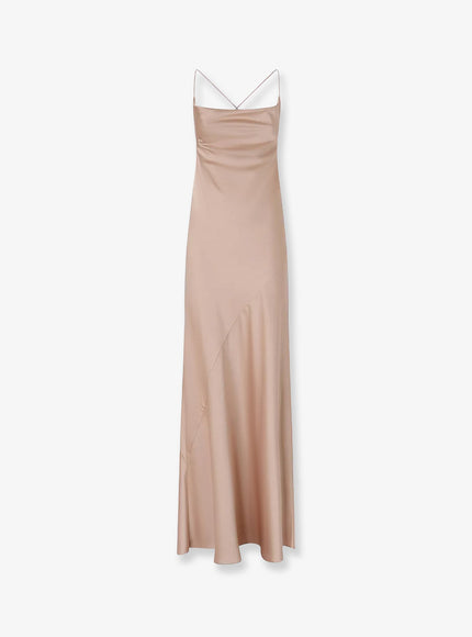 Pinko Farro Satin Long Dress Rosa