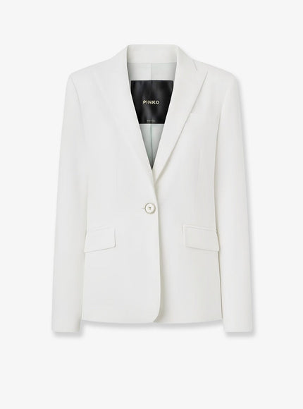 Pinko Freda Stretch Linen And Viscose Blazer Beige