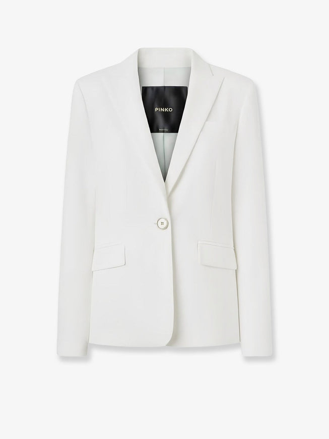 Pinko Freda Stretch Linen And Viscose Blazer Beige