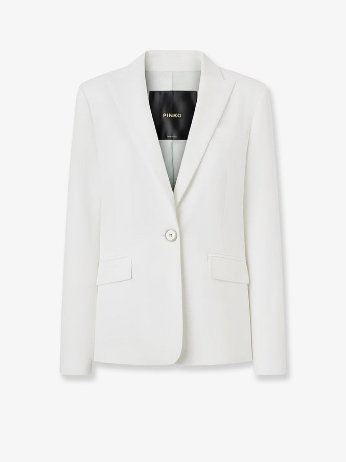 Pinko Freda Stretch Linen And Viscose Blazer Beige