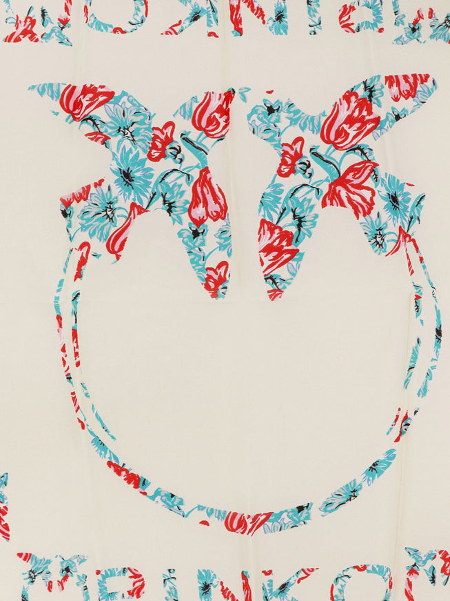 Pinko Limbo Silk And Viscose Blend Foulard With Multicolor Print