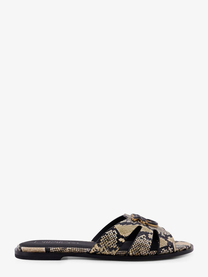 Pinko Milly Low Leather Sandals Pitone